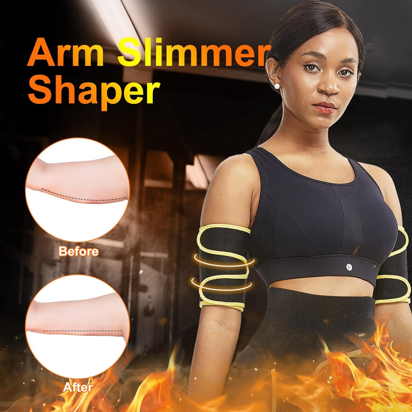 Arm Trimmers for Women Pair Adjustable Sauna Arm Trainer Wraps with Pocket