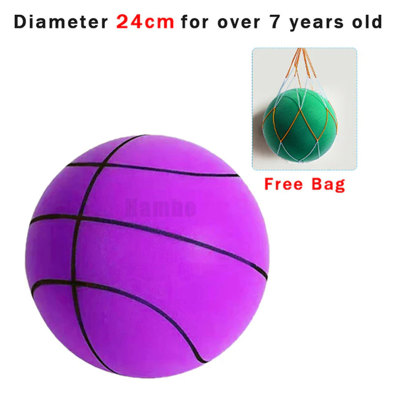 Bouncing Mute Ball Indoor Silent Basketball 24Cm Foam Basketball Silent Soft Ball Size 7 Air Bounce Basket Ball 3/5/7 Sports Toy