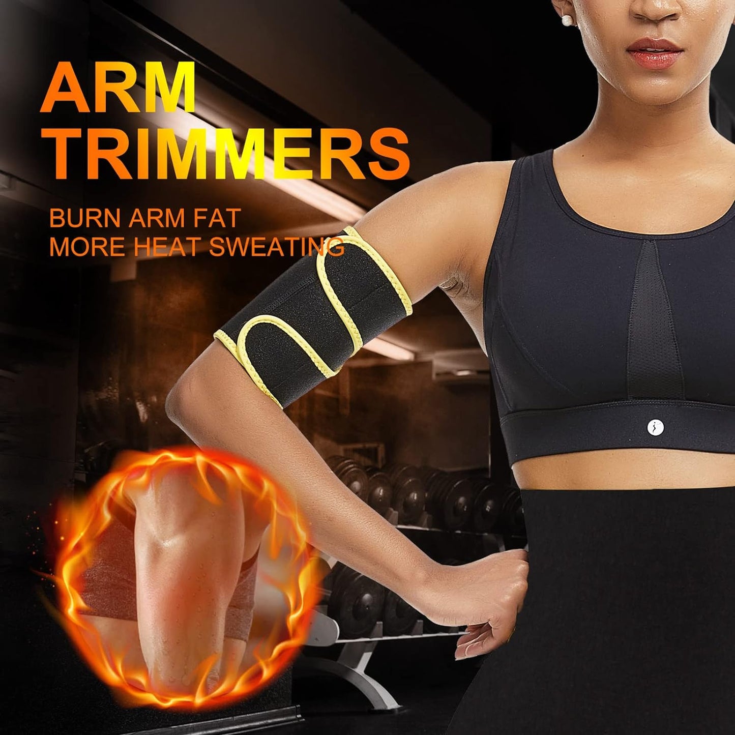 Arm Trimmers for Women Pair Adjustable Sauna Arm Trainer Wraps with Pocket