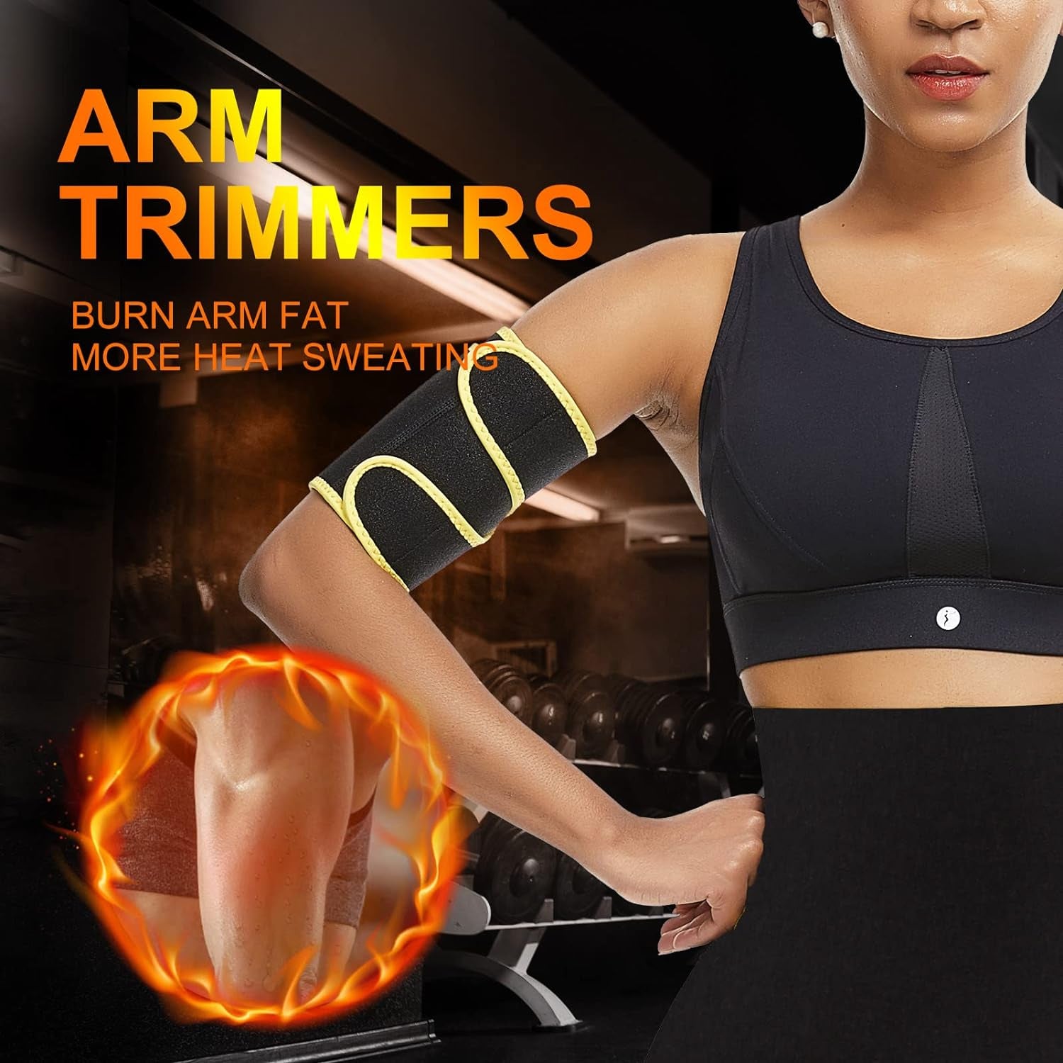 Arm Trimmers for Women Pair Adjustable Sauna Arm Trainer Wraps with Pocket