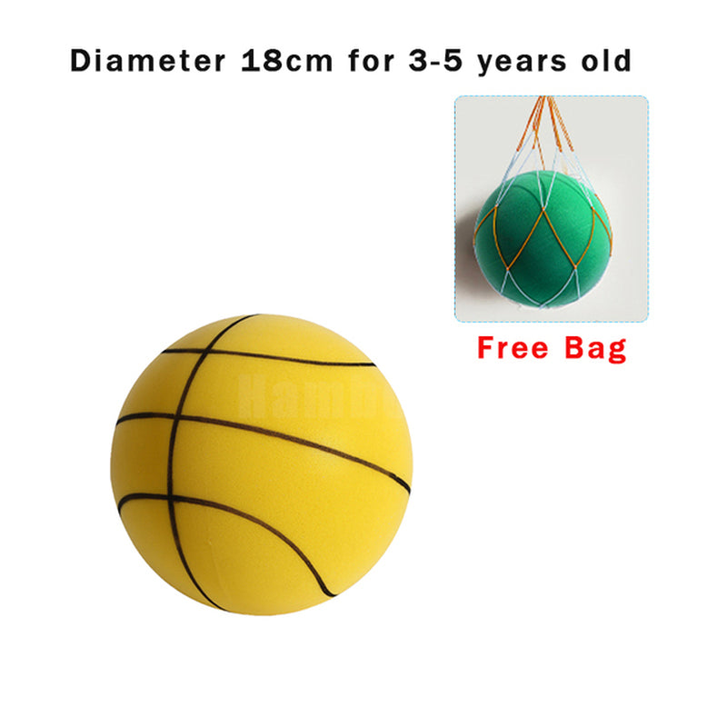 Bouncing Mute Ball Indoor Silent Basketball 24Cm Foam Basketball Silent Soft Ball Size 7 Air Bounce Basket Ball 3/5/7 Sports Toy