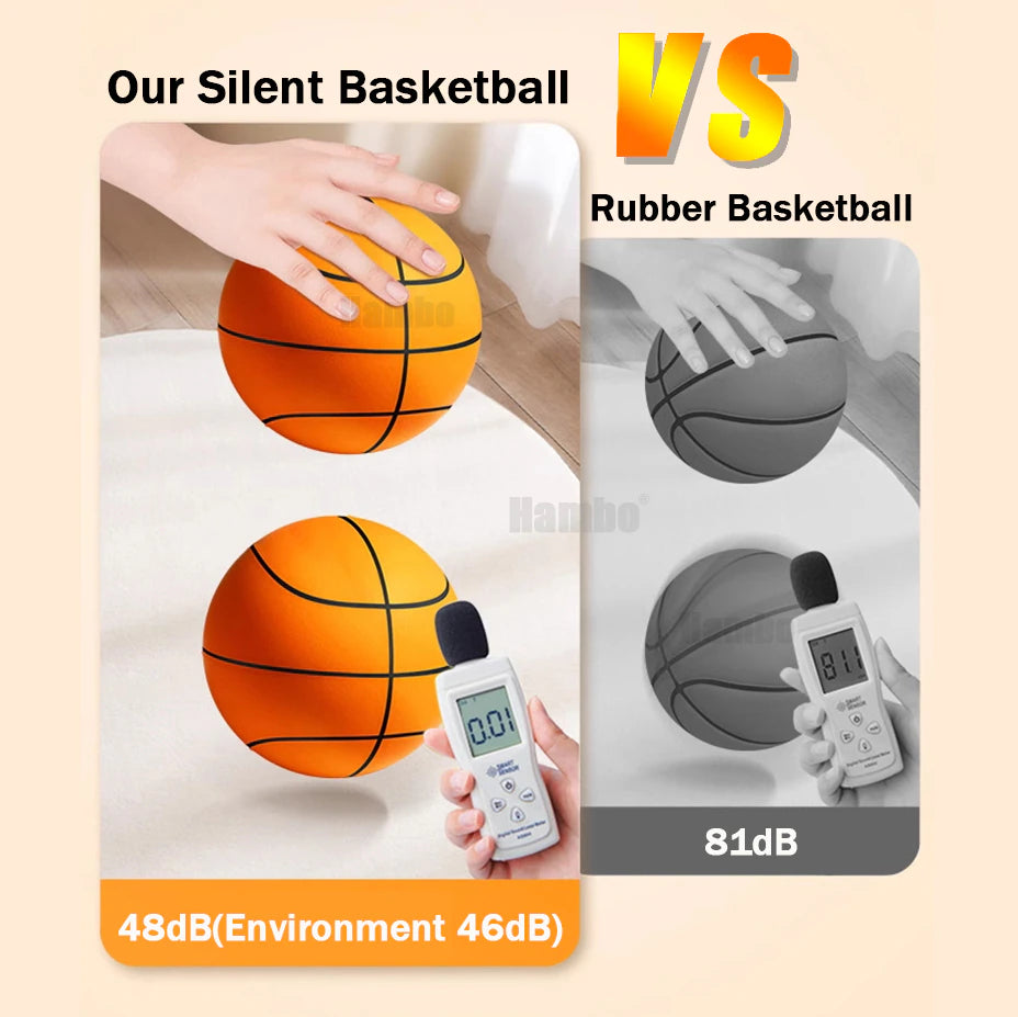 Bouncing Mute Ball Indoor Silent Basketball 24Cm Foam Basketball Silent Soft Ball Size 7 Air Bounce Basket Ball 3/5/7 Sports Toy