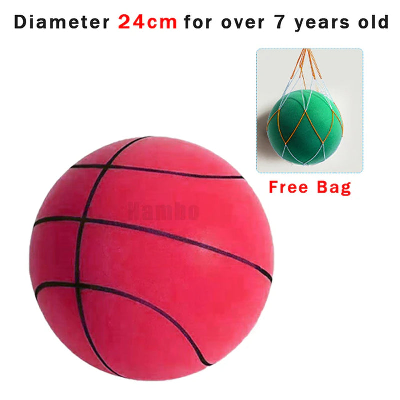 Bouncing Mute Ball Indoor Silent Basketball 24Cm Foam Basketball Silent Soft Ball Size 7 Air Bounce Basket Ball 3/5/7 Sports Toy