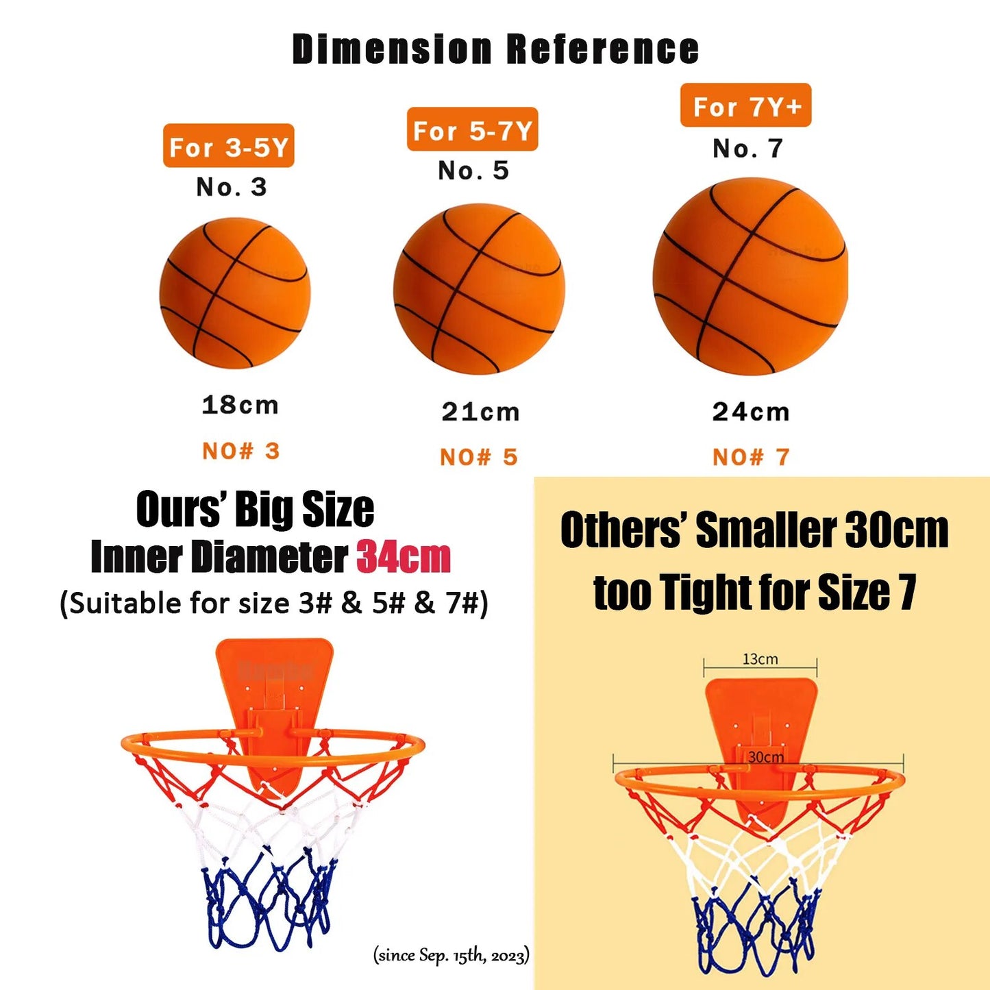 Bouncing Mute Ball Indoor Silent Basketball 24Cm Foam Basketball Silent Soft Ball Size 7 Air Bounce Basket Ball 3/5/7 Sports Toy