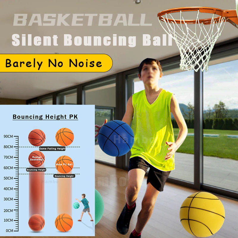 Bouncing Mute Ball Indoor Silent Basketball 24Cm Foam Basketball Silent Soft Ball Size 7 Air Bounce Basket Ball 3/5/7 Sports Toy