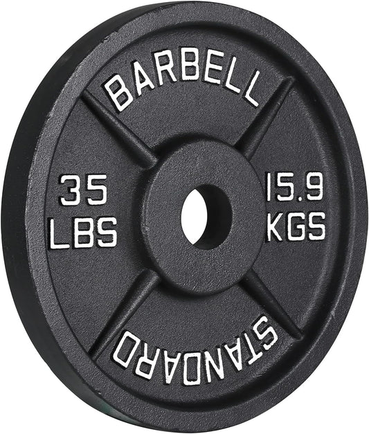 Weight Plates 2-Inch,Olympic Weightlifting Plates,Solid Iron Barbell Weights for Strength and Conditioning Workouts and Weightlifting, Various Weights